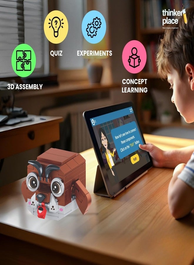 ThinkerPlace مجموعة ThinkerPlace 9 في 1 عالم الحيوانات - كلب (129 قطعة) | تعرّف على عالم الحيوان | مجموعة مكعبات بناء للأطفال من عمر 6 سنوات فما فوق | لعبة تعليمية STEM | ابنِ، اجمع، وابتكر روبوتًا ضخمًا قابلًا للتكديس - Image 4